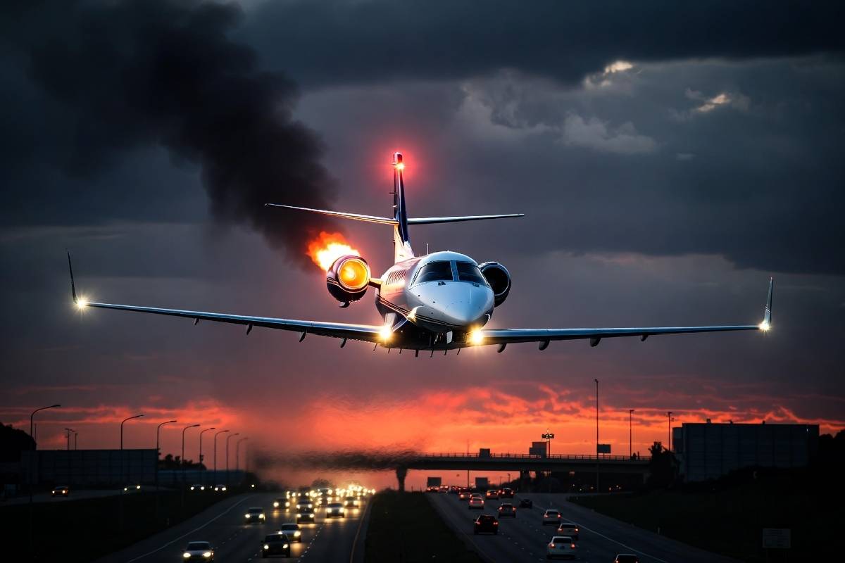خاموشی دو موتور Citation Latitude و سقوط مرگبار روی بزرگراه لاردو