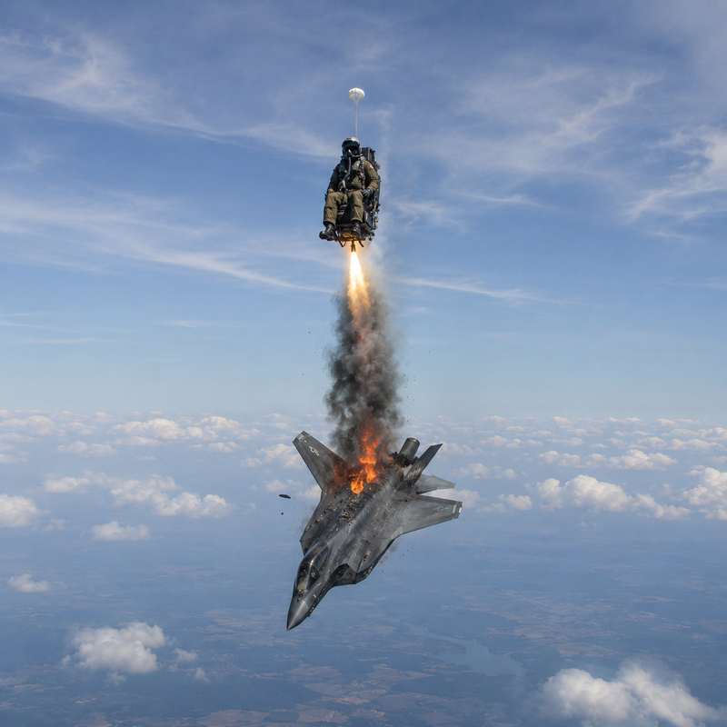 خلبان نیروی دریایی قبل از سقوط F-35B در میرامار، از پرتاب در ارتفاع پایین جان سالم به در برد